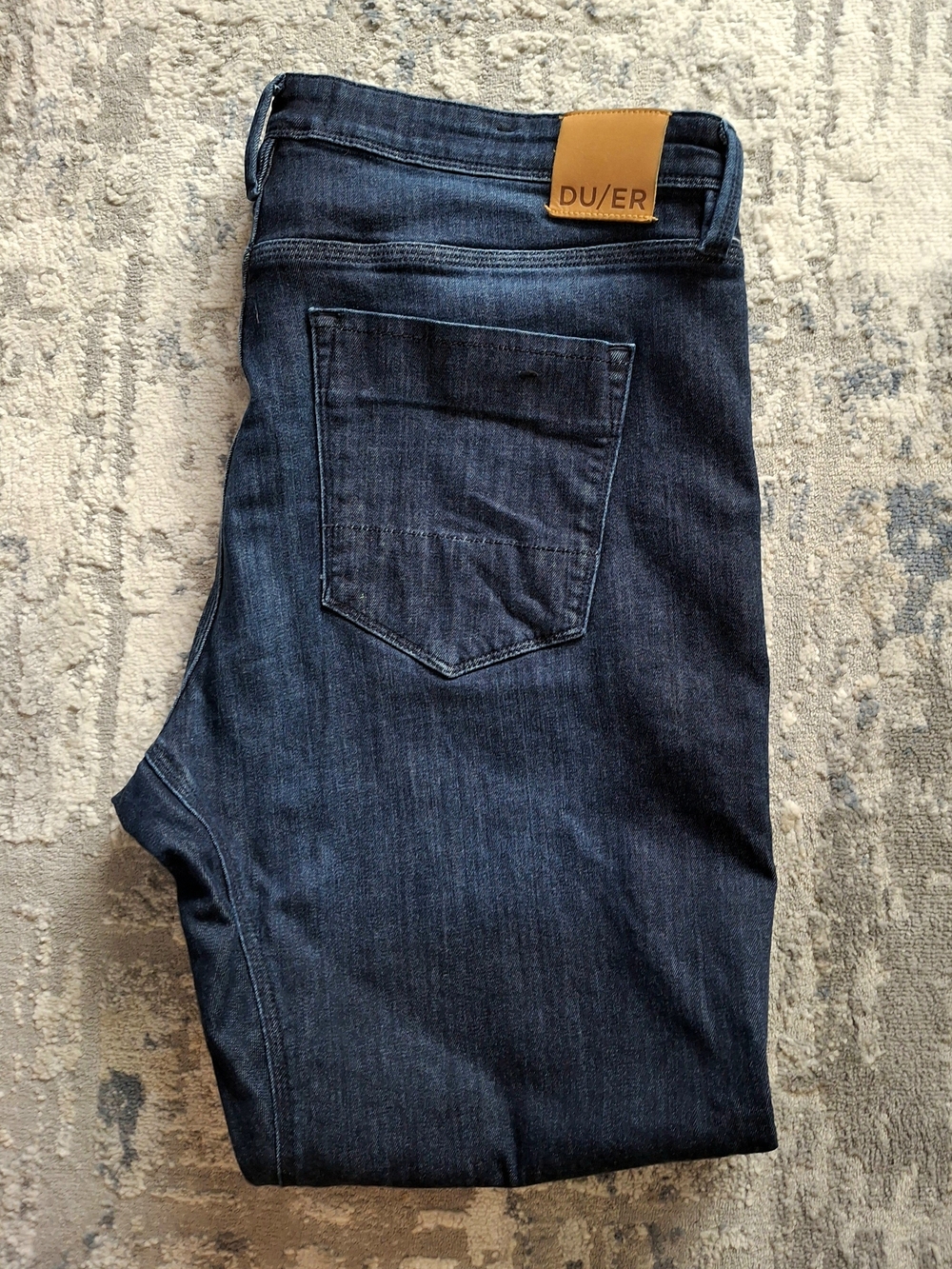 DU/ER Men's Straight Jeans in Dark Blue 40X32